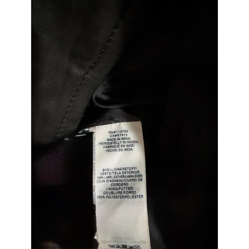 True Religion Black Genuine Lambskin Leather Double Zip Moto Jacket Rare Medium - Picture 9 of 13